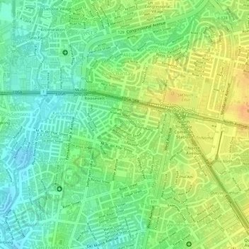 Bago Bantay Quezon City Map Veterans Village Topographic Map, Elevation, Relief