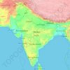 India topographic map, elevation, relief