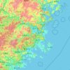 Fuzhou City topographic map, elevation, relief