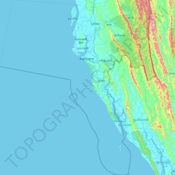 Cox Bazar District Map Cox's Bazar District Topographic Map, Elevation, Relief