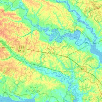 New Kent County Parcel Viewer New Kent County Topographic Map, Elevation, Relief