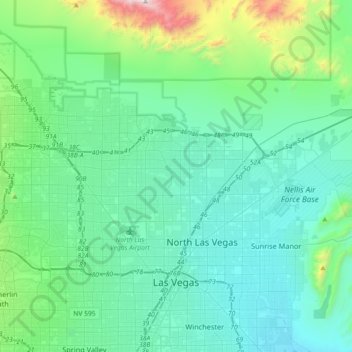 Las Vegas Topographic Map Elevation Relief