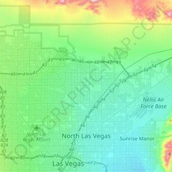 North Las Vegas Topographic Map Elevation Relief