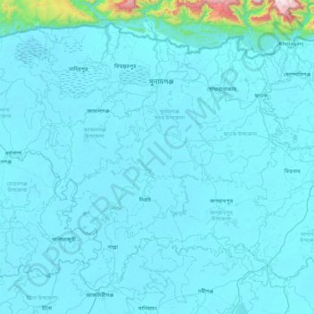 Topographic Map Of Bihar Sunamganj District Topographic Map, Elevation, Relief