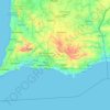Algarve topographic map, elevation, relief
