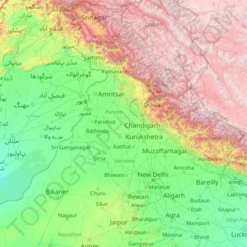 Sutlej River In India Map Sutlej River Topographic Map, Elevation, Relief