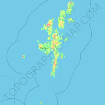 Shetland Islands On Map Shetland Islands Topographic Map, Elevation, Relief