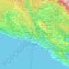 Primorje-Gorski Kotar County topographic map, elevation, relief