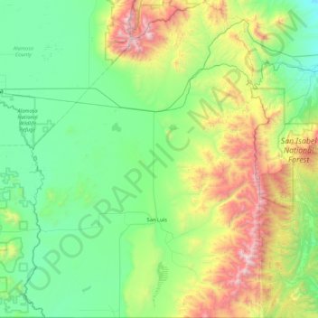 Costilla County Colorado Map Costilla County Topographic Map, Elevation, Relief