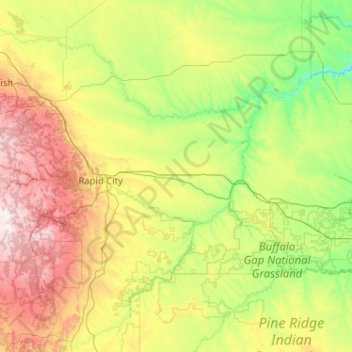 Black Hills Topographic Map Pennington County Topographic Map, Elevation, Relief