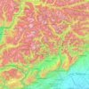 Dolomites topographic map, elevation, relief