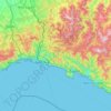 Genoa topographic map, relief map, elevations map