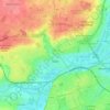 Caen topographic map, elevation, relief