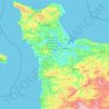 Cotentin Peninsula topographic map, elevation, relief