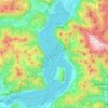 Lake Iseo topographic map, elevation, relief