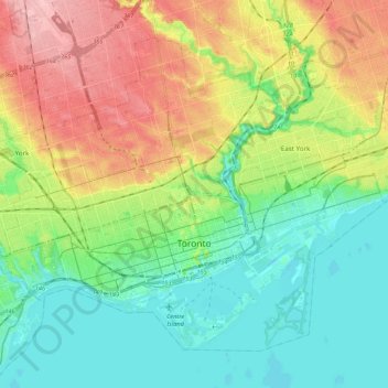 Topographic Map Of Toronto Toronto topographic map, elevation, relief