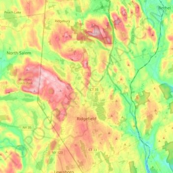 Ridgefield Ct Gis Map Ridgefield Topographic Map, Elevation, Relief