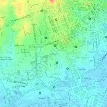 Sambag 2 Cebu City Map Sambag Ii Topographic Map, Elevation, Relief