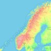 Norway topographic map, elevation, relief