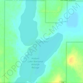 Nd Lake Contour Maps Hobart Lake Topographic Map, Elevation, Relief