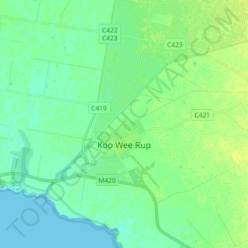 Koo Wee Rup Map Koo Wee Rup Topographic Map, Elevation, Relief