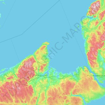 Map Of Antigonish County Antigonish County Topographic Map, Elevation, Relief