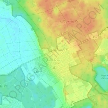 Buschhoven topographic map, elevation, relief