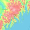 Kenai Fjords National Park topographic map, elevation, relief