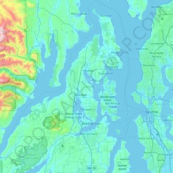 Kitsap County Topographic Map Kitsap County topographic map, elevation, relief