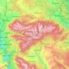 Rila mountain range topographic map, elevation, relief