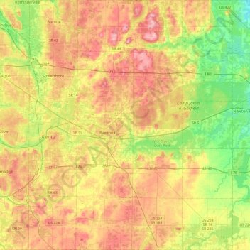 Portage County Gis Ohio Portage County Topographic Map, Elevation, Relief