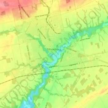 Map Of Tillsonburg Ontario Tillsonburg Topographic Map, Elevation, Relief