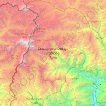 Glacier National Park Topographic Map Khangchendzonga National Park Topographic Map, Elevation, Relief