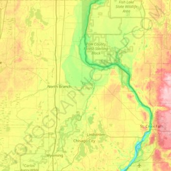 Chisago County Topographic Map Elevation Relief