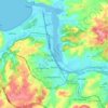 Avilés topographic map, elevation, relief