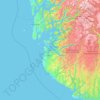 Rogaland topographic map, elevation, relief
