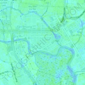 Elevation Map Of My Location Phu My Hung New City Center Topographic Map, Elevation, Relief