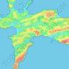 Crozon topographic map, elevation, relief