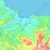 Gijón topographic map, elevation, relief