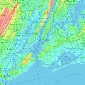 New York City Elevation Map New York topographic map, elevation, relief