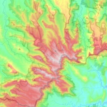 Lamington National Park Topographic Map Elevation Relief