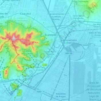 Ecatepec De Morelos Map Ecatepec De Morelos Topographic Map, Elevation, Relief