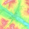 Zaragoza topographic map, elevation, relief