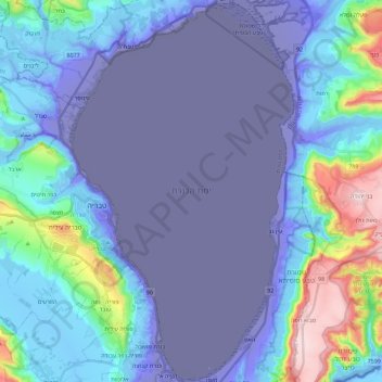 Sea of Galilee topographic map, elevation, relief