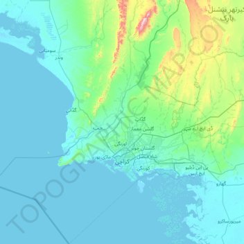 Aram Bagh Karachi Map Karachi Topographic Map, Elevation, Relief
