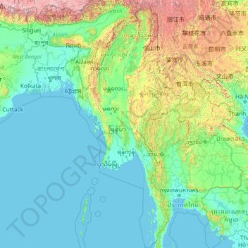 topo map for myanmar in expertgps
