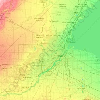 Lucas County Township Map Lucas County Topographic Map, Elevation, Relief