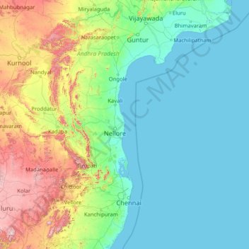 National Waterway 4 topographic map, elevation, relief