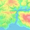 Audierne topographic map, elevation, relief
