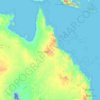 Queensland topographic map, elevation, relief